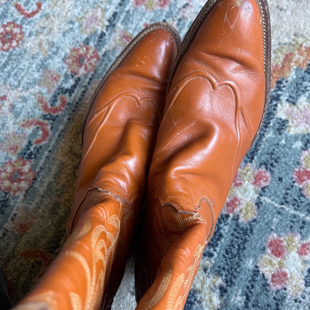 Justin Western Cowboy Boots Vintage USA Made Women's 7 - Picture 8 of 11
